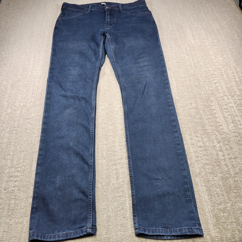 Paige Federal Jeans Men 32x34 Slim Straight Leg Soft Stretch Denim Kirk Blue